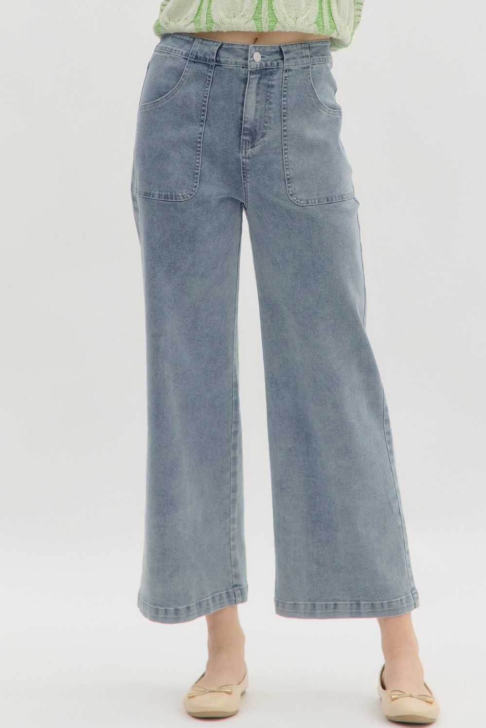 Cropped Wide Leg Denim
