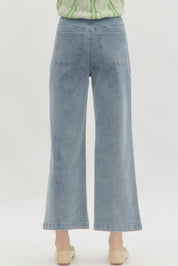 Cropped Wide Leg Denim