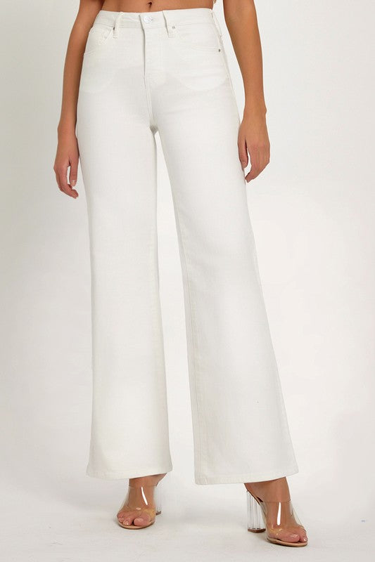 Risen Jeans Tummy Control White Denim