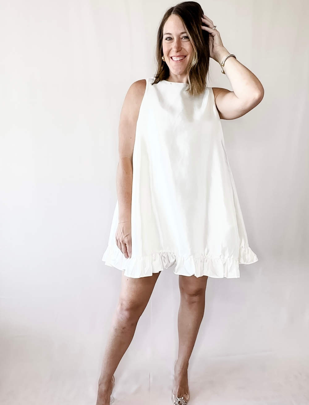 black and white polka dot mini dress self-portrait - Polka Dot Draped Knit Mini Dress