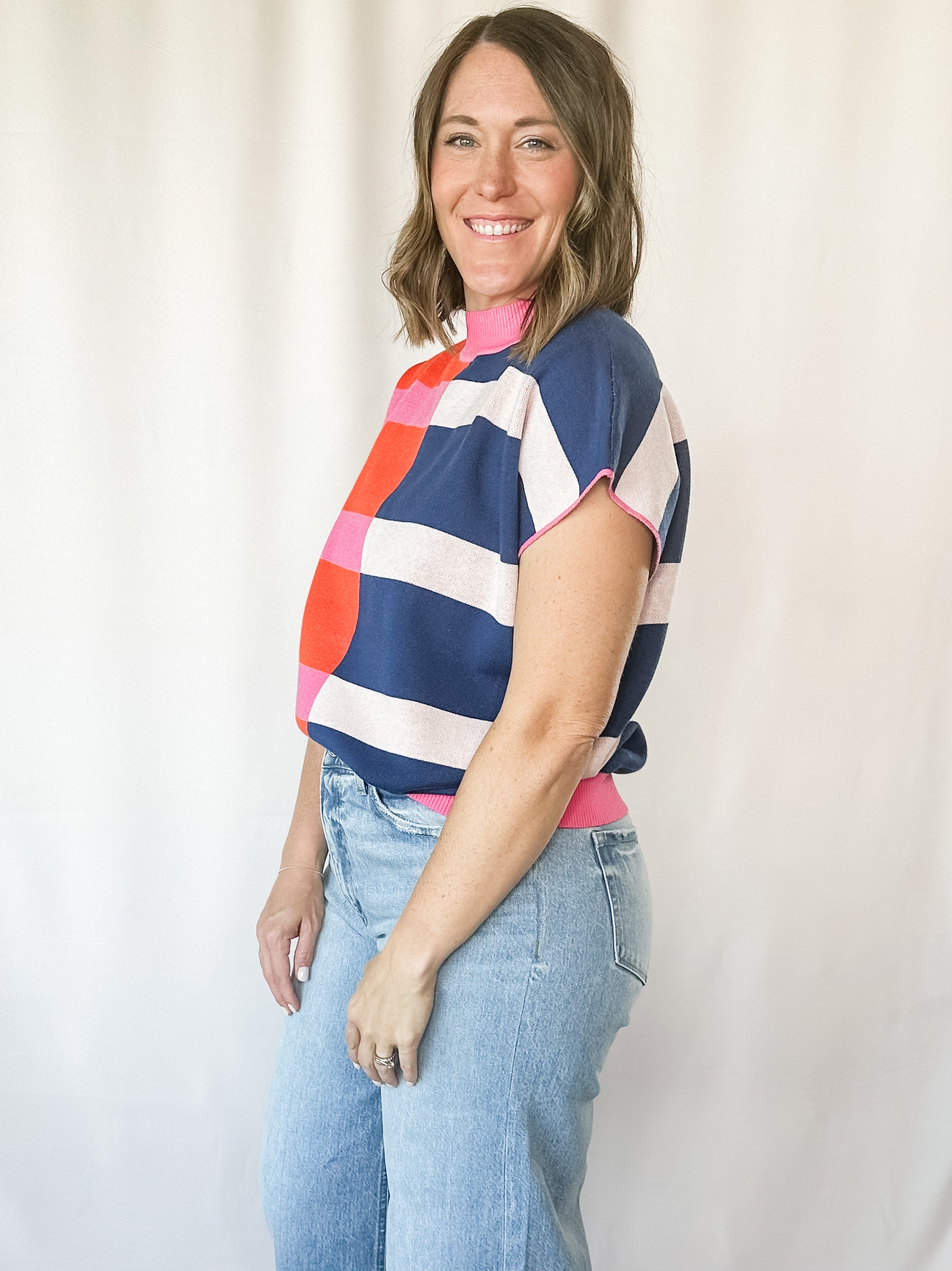 Noelle Stripe Sweater Vest