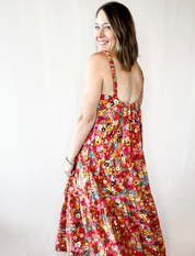 Floral Scoop Back Tier Maxi Dress